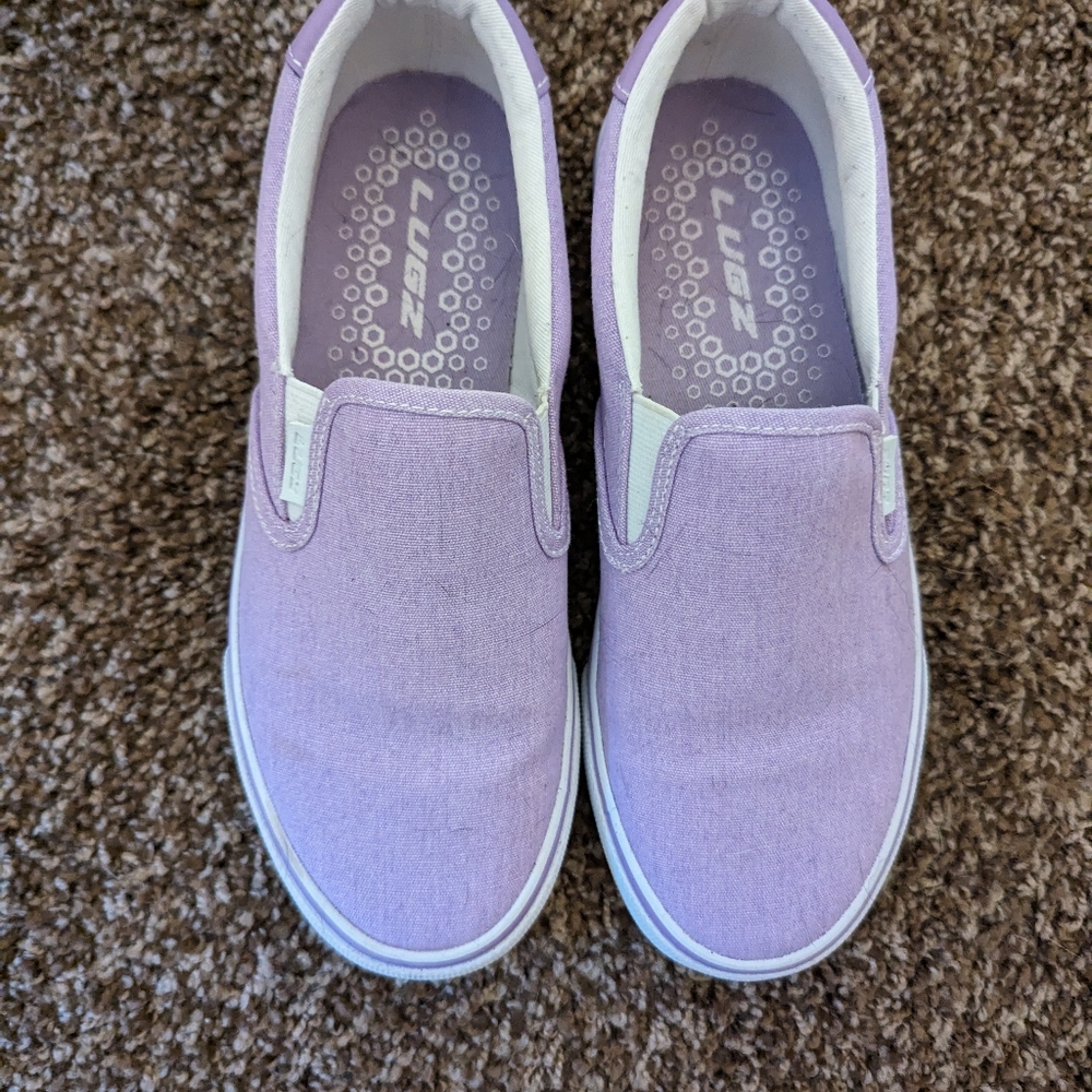 Lavender color lugz women's slip on shoes